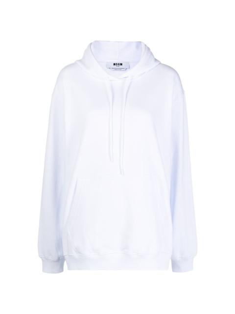 metallic-logo cotton hoodie