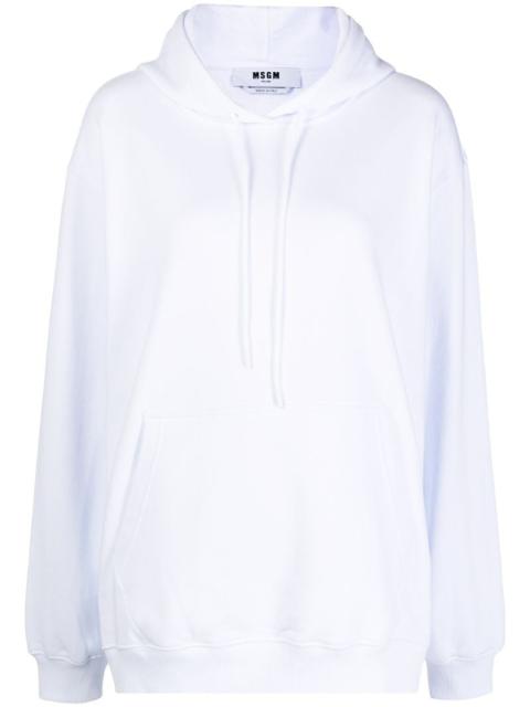 MSGM metallic-logo cotton hoodie