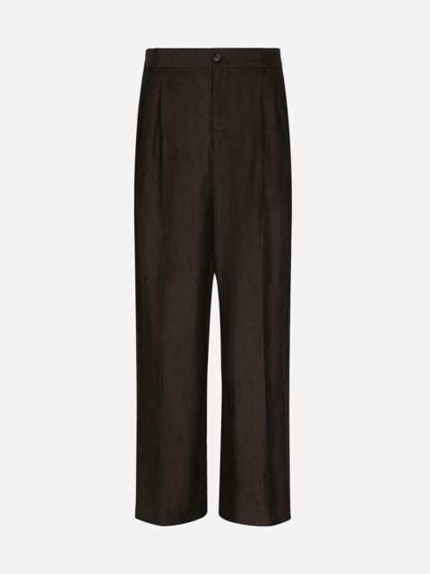 Tailored viscose and linen pants