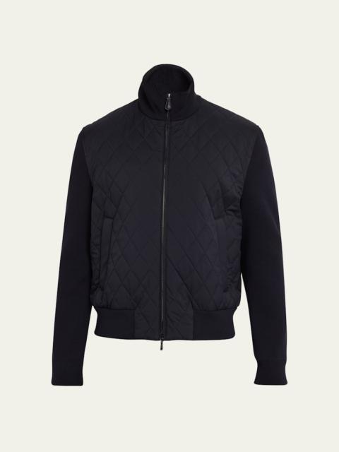 Loro Piana Men's Hopton Quilted Full-Zip Bomber Jacket