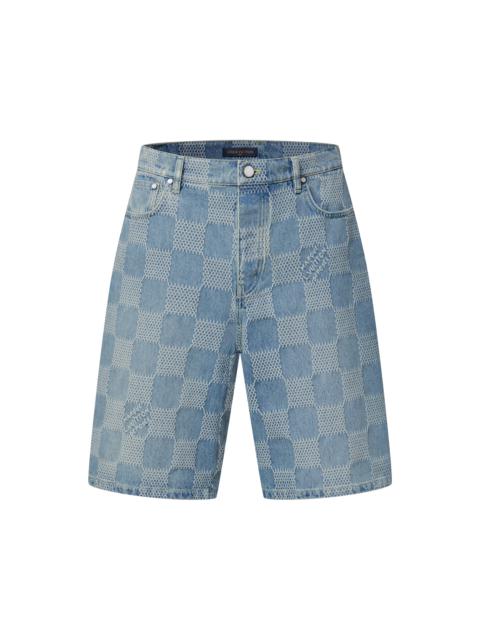 Louis Vuitton Damier 3D Light Denim Shorts