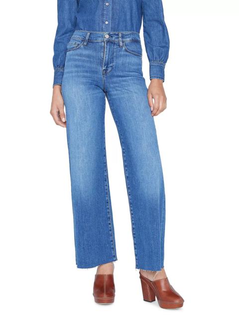 Palazzo Raw Hem High Rise Straight Jeans in Crossings