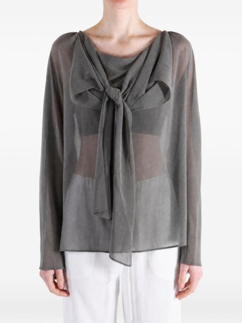 AMOMENTO bow-detail sheer blouse