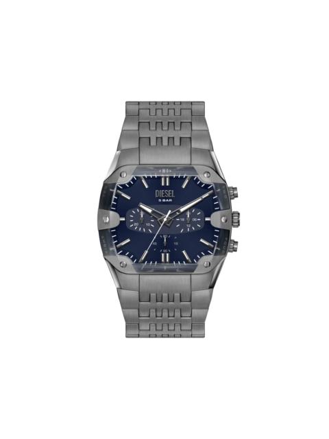 Diesel SPIKED CUSHION GUNMETAL STAINLESS STEEL WATCH