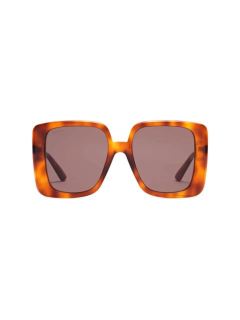 GUCCI tortoiseshell oversized-frame sunglasses