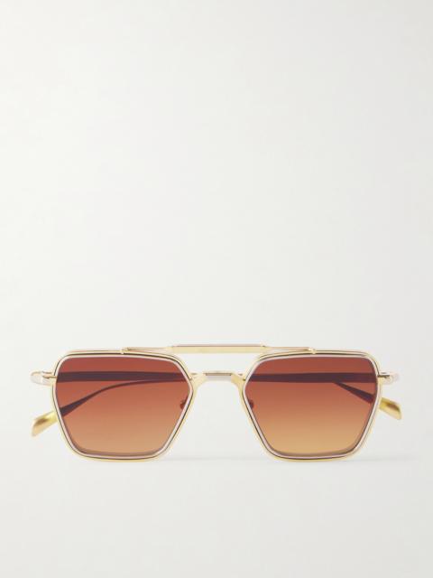 JACQUES MARIE MAGE Commodore Aviator-style Gold- And Silver-tone Sunglasses