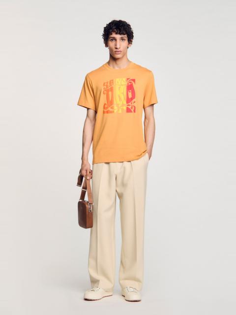 Sandro WAVE PRINT COTTON T-SHIRT