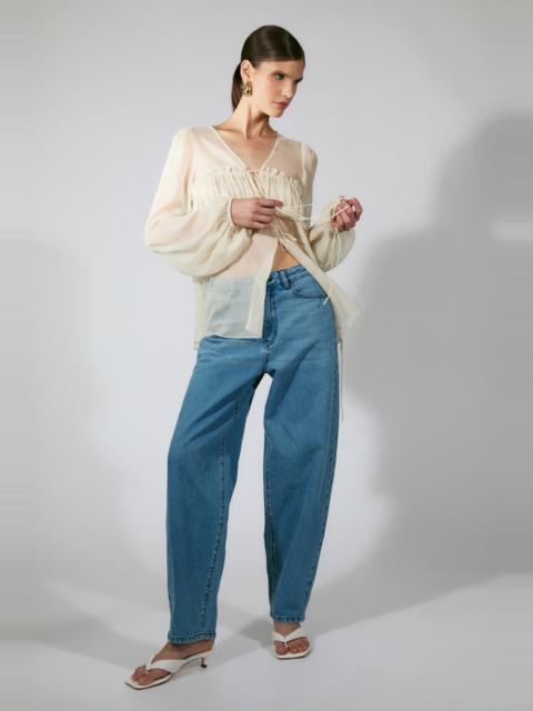BARDOT Ashton Sheer Blouse In Ivory
