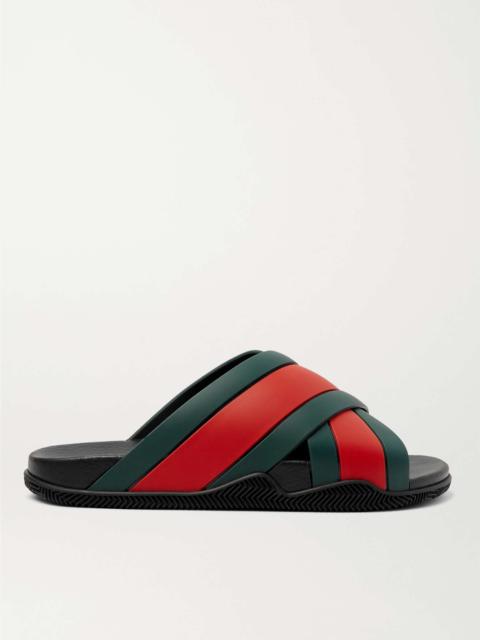 GUCCI Striped Rubber Slides
