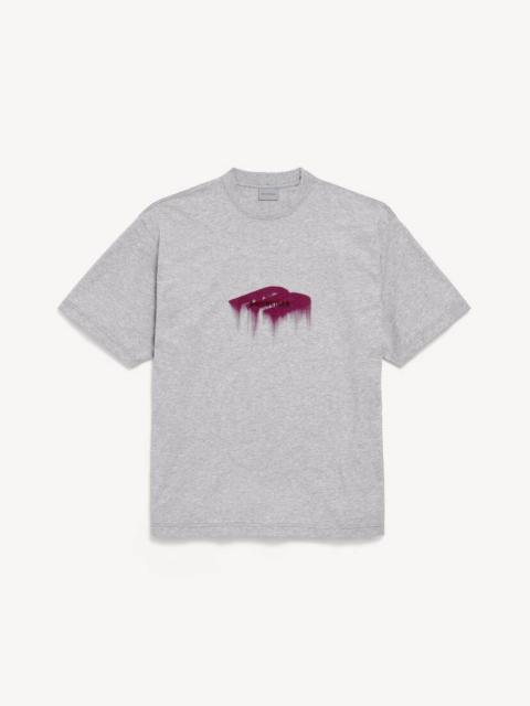 BALENCIAGA Men's Wet Brush Medium Fit T-shirt in Light Heather Grey