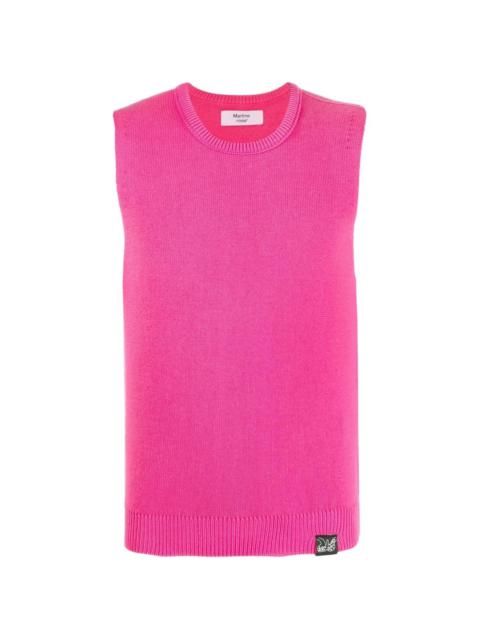 crew-neck knitted vest