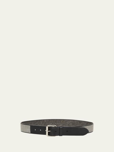 Dries Van Noten Men's Studded Leather Belt