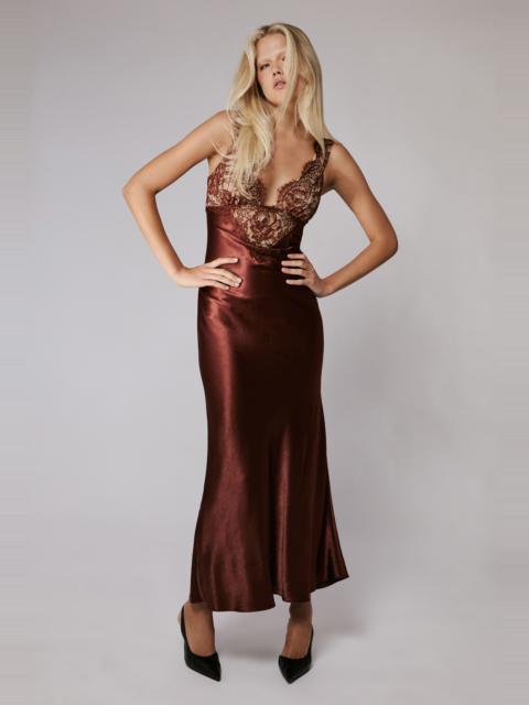 BARDOT Torie Lace Slip Dress In Brick