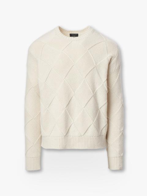 rag & bone Hand-Knit Entrelac Wool Sweater