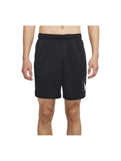 Nike NikeDri-fit Printing Pattern Training Casual Shorts Black CZ2433-010