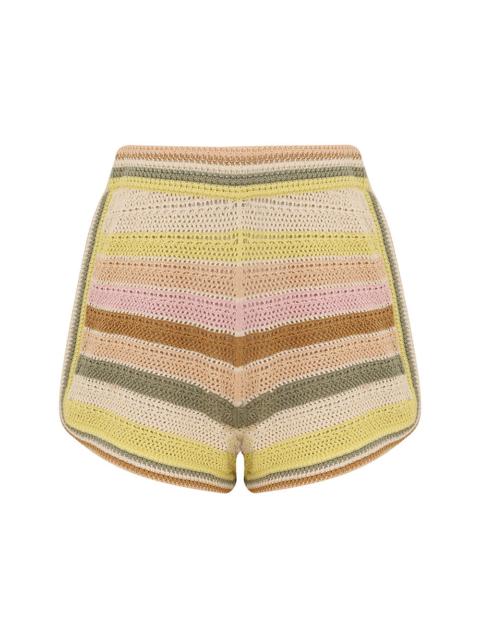 Zimmermann INDRA STRIPE CROCHET SHORT