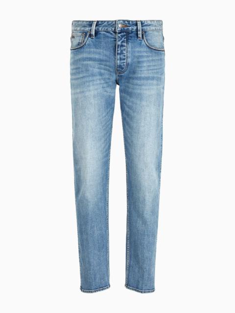 J75 Slim-fit faded denim jeans