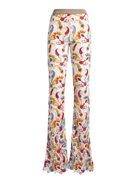 Etro Knit Lace Flare Pants multi