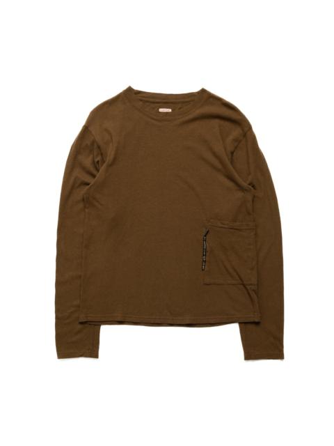 Kapital Gauze Jersey BISCUIT Pocket Long Sleeve T - Brown Khaki