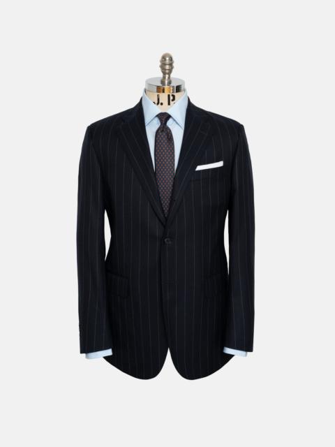 J. PRESS MADE-IN-CANADA NAVY CHALKSTRIPE WOOL FLANNEL 1902 MODEL SUIT