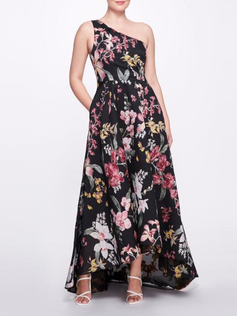 Marchesa ONE-SHOULDER HI-LO GOWN