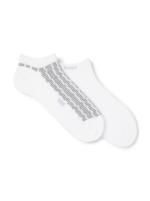 BOSS TWO-PACK OF COTTON-BLEND ANKLE SOCKS WITH LOGOS
