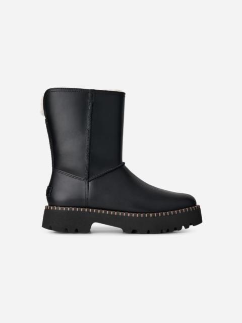 UGG ® Women's Uptowner Short Boot Sheepskin in Black Leather