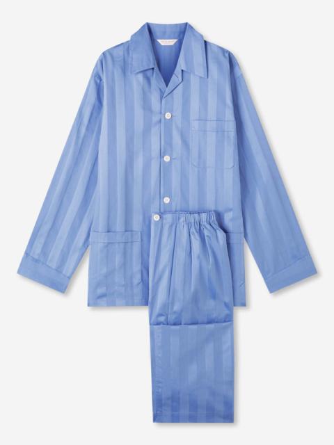Derek Rose Men's Classic Fit Pyjamas Lingfield Cotton Satin French