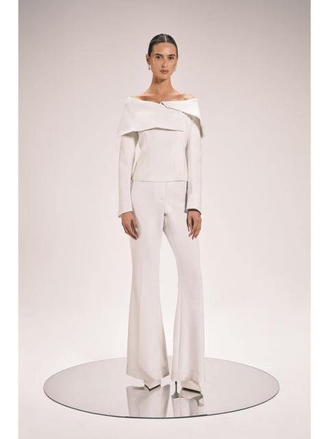 KAREN MILLEN Compact Stretch Satin Side Tailored Straight Leg Trouser