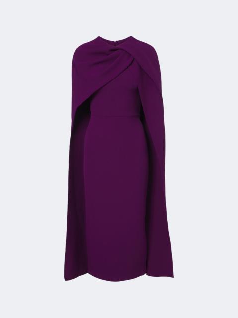 Safiyaa Oria caped crêpe midi dress