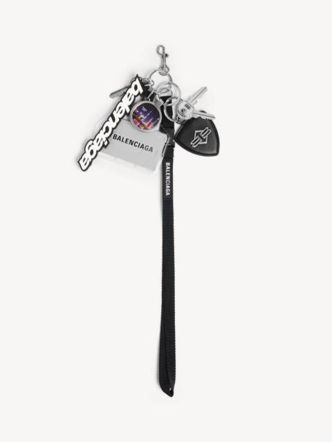 BALENCIAGA Men's Keychain Badge Full Charms in Multicolor