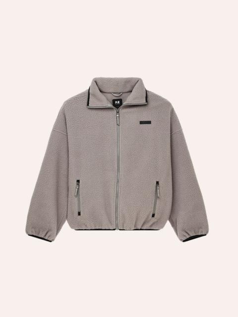 P.E NATION ROTATE SHERPA JACKET IN DARK SILVER