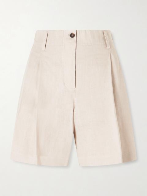 Brunello Cucinelli Pleated Linen Shorts