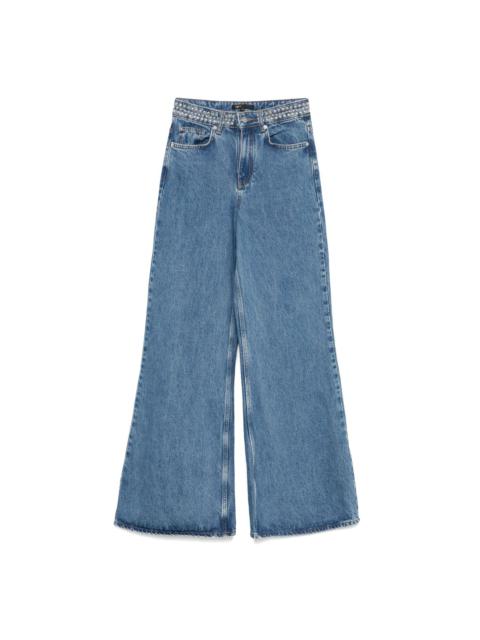 studded-waistband jeans
