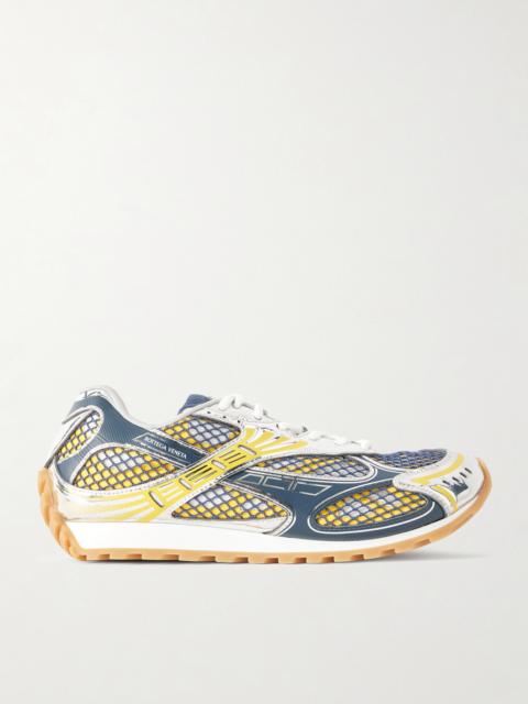 Bottega Veneta Orbit Metallic Rubber and Mesh Sneakers