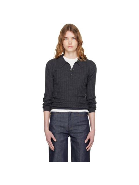 A.P.C. Gray Wool Polo