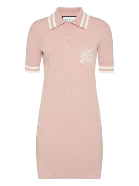 PHILIPP PLEIN ribbed-knit polo dress