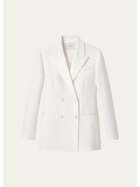 Lafayette 148 New York Double-Breasted Satin-Trim Jacket