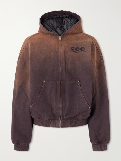 WILLY CHAVARRIA Juggernaut Logo-Embroidered Ombré Cotton-Canvas Bomber Jacket