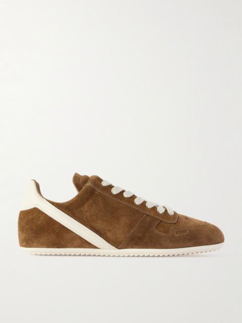Rick Owens Leather-trimmed suede sneakers Tan