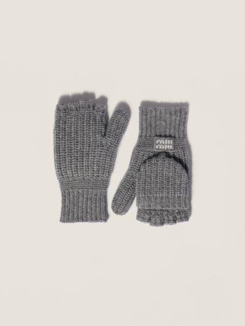Miu Miu Wool and cashmere fingerless gloves