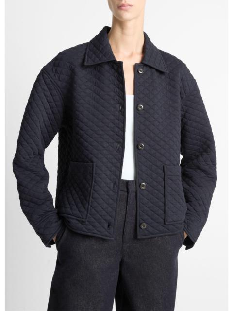 Vince Quilted Cotton-Blend Collared Jacket
