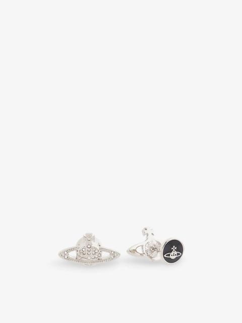 Vivienne Westwood Mini Bas Relief silver-tone brass and crystal cufflinks