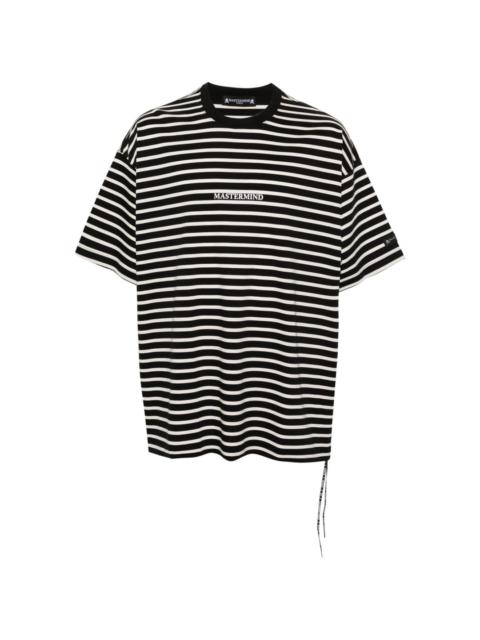 mastermind JAPAN logo-print striped T-shirt