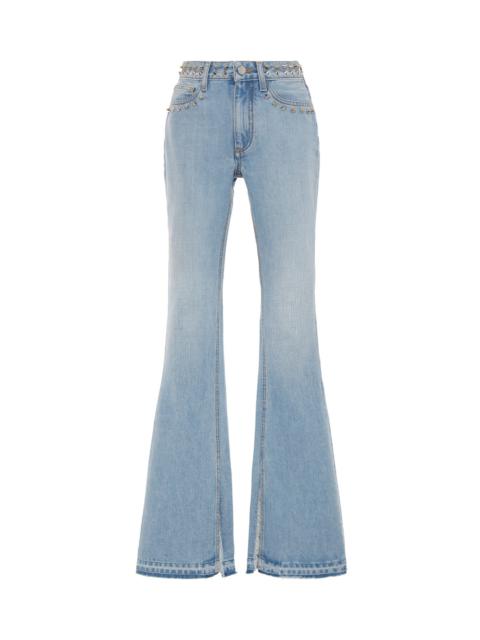 Alessandra Rich HDENIM FLARED JEANS WITH EMBELLISHMENT