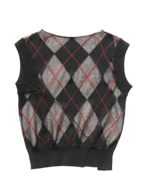 SPENCER BADU argyle sleeveless knitwear