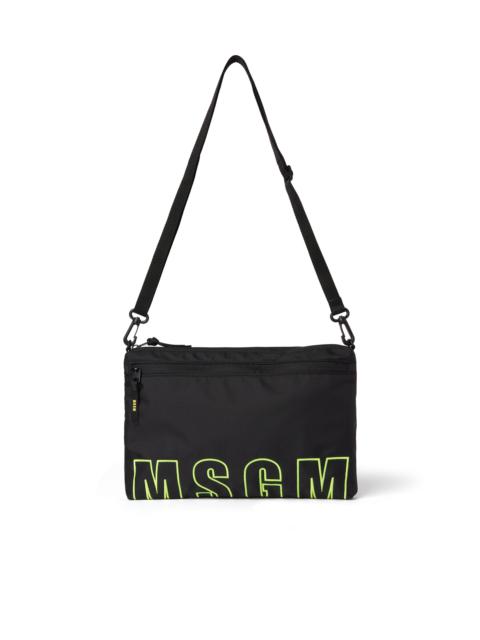 Ripstop nylon shoulder bag with embroidered logo
