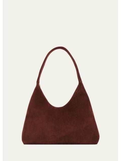 Mansur Gavriel Candy Zip Suede Shoulder Bag