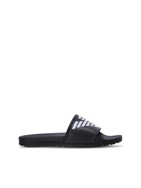 EMPORIO ARMANI logo-embossed ridged-sole slides