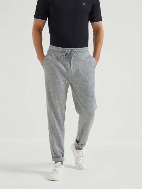 Cashmere and silk French terry trousers